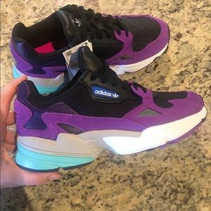 ADIDAS WOMEN'S FALCON black white teal purple